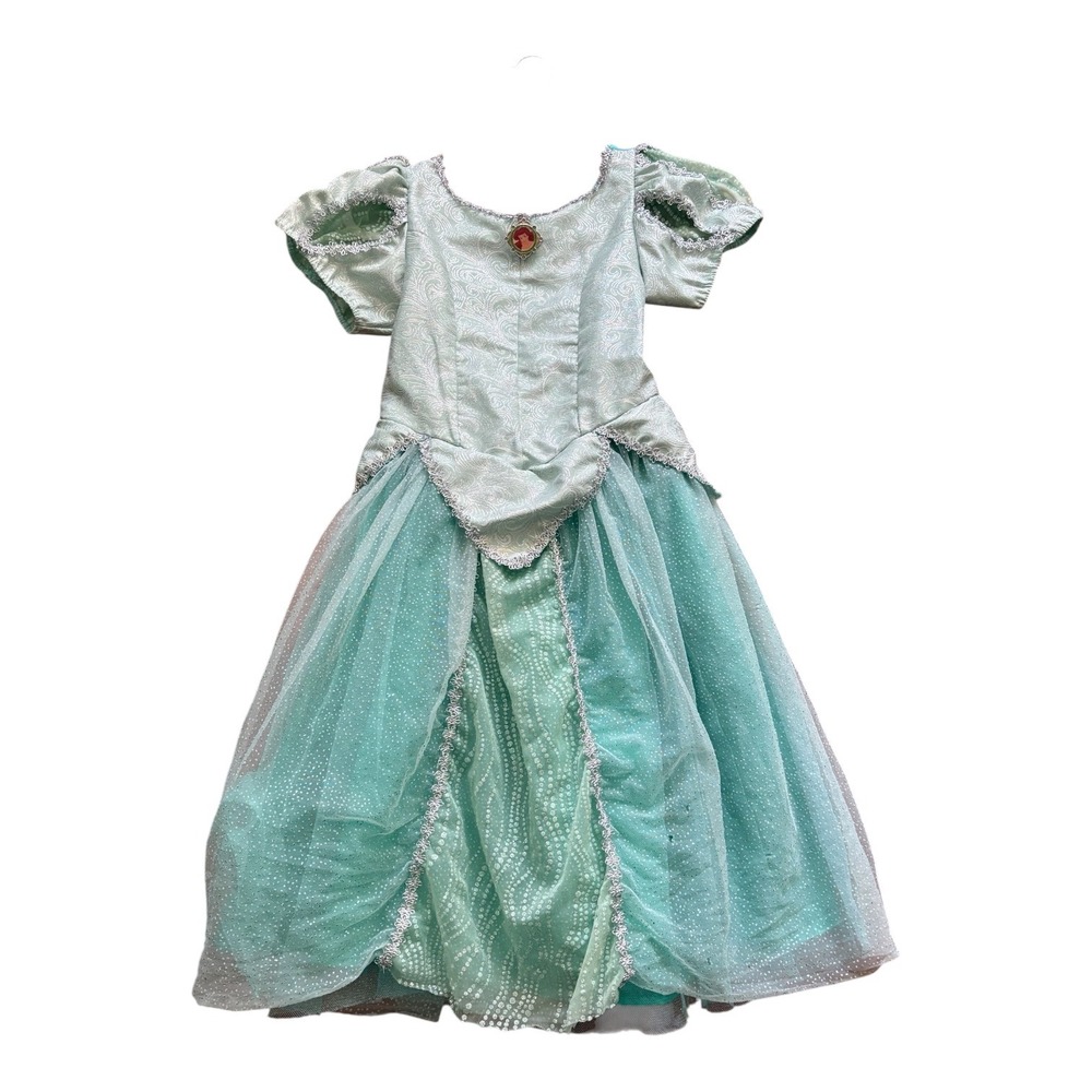 Disney Parks Ariel The Little Mermaid Costume Dress Kids Size 7/8 Aqua Green